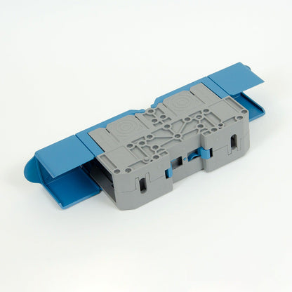 ONKA 150mm2 M12 Šroubová kolejnicová spojka svorkovnice terminál na DIN lištu s ochranným krytem, modrá, 1030091