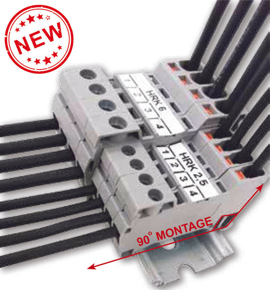 ONKA 6mm2 Hybridná Šroubová / pružinová kolejnicová spojka svorkovnice Terminál na DIN lištu 2-vodičová šedá, 1040012