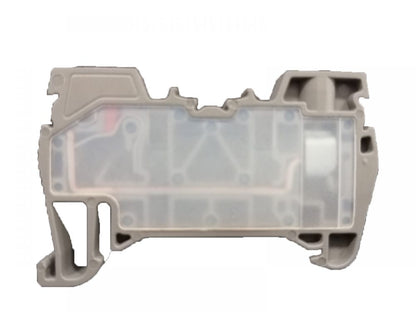 ONKA 6mm2 Hybridná Šroubová / pružinová kolejnicová spojka svorkovnice Terminál na DIN lištu 2-vodičová šedá, 1040012