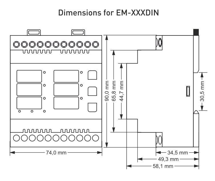 3-fázový digitální panelový multimetr DIN Ukazatel proudu, napětí a frekvence