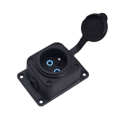 Zasuvka, francouzský typ E (Kolík), černá "gumová" na povrch 250V, 16A, IP44, 2P+Z, 1KMP-E, Bylion