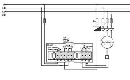 Vysoká přesnost regulátor teploty pro montáž do panelu ON - OFF až 600ºC