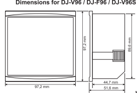 DJ-V - vestavěný digitální panelový voltmetr pro střídavé napětí 1-500 V, panelové měřiče
