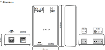 Konvertor rozhraní Modbus Převodník protokolov RS485 na RS232 do PC přes USB