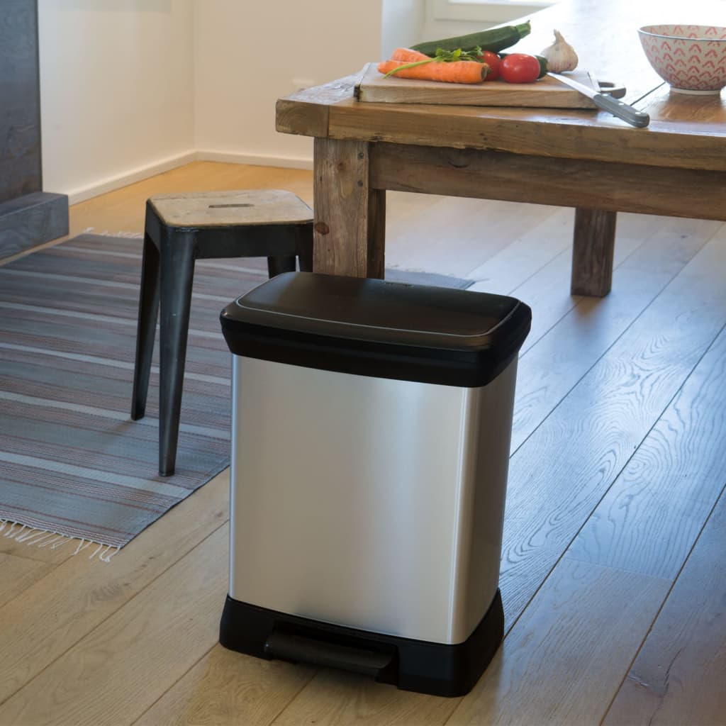 Curver Pedálový Odpadkový Koš Deco Obdélníkový Stříbrný