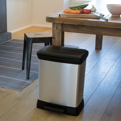 Curver Pedálový Odpadkový Koš Deco Obdélníkový Stříbrný