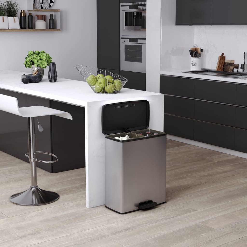 Curver Dvojitý Pedálový Odpadkový Koš Deco Šedý