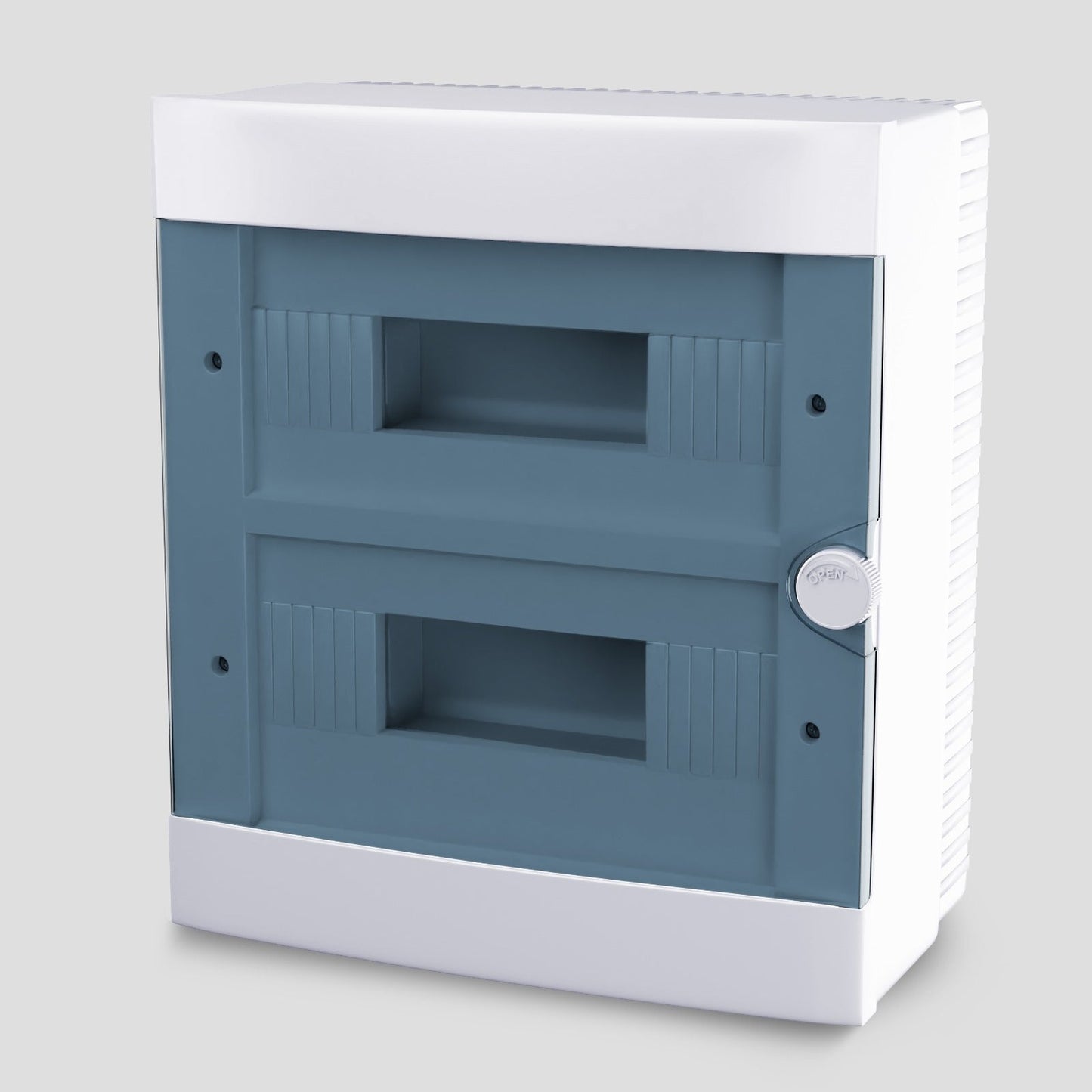 ARS Modulární rozváděč 24 MOD (24 pojistek), rozvodná skříň pro povrchovou montáž, plastová, průhledná dvířka IP40, 341207