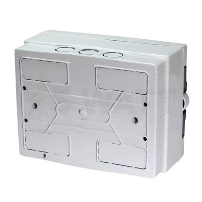ARS Modulární rozváděč 9 MOD (9 pojistek), rozvodná skříň pro povrchovou montáž, plastová, průhledná dvířka IP40, 341214