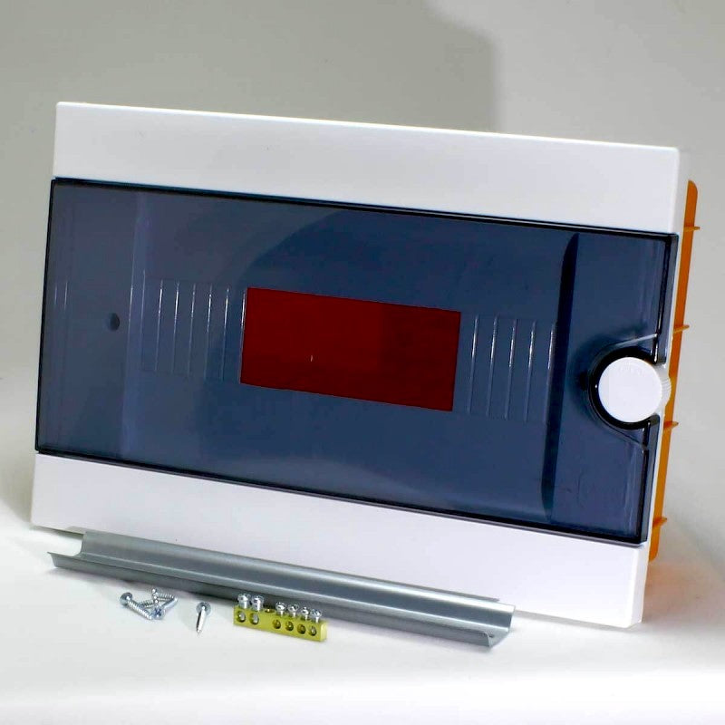 ARS Modulární rozváděč 9 MOD (9 pojistek), rozvodná skříň pod omítku plastová, průhledná dvířka IP40, 341215