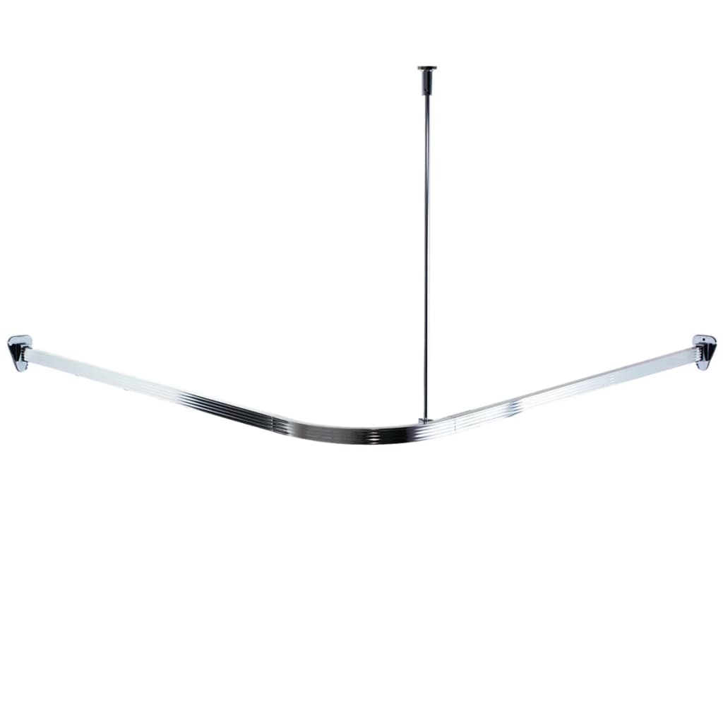 Ridder Univerzální Rohová Tyč Na Sprchový Závěs S Háčky Chromová 52500