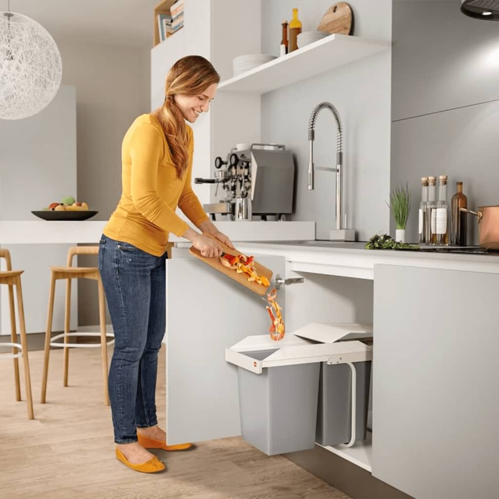 Hailo Odpadkový Koš Do Skříňky Multi-Box Duo Vel. L 2X 14 L Krémový