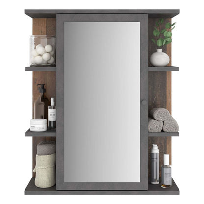 Fmd Koupelnová Skříňka Se Zrcadlem Matera Vintage Tmavá