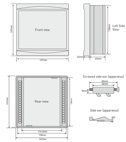 RGT-MT18 - Regulátor jalového výkonu 18 úrovňový +TCR  s RS485 ModBus