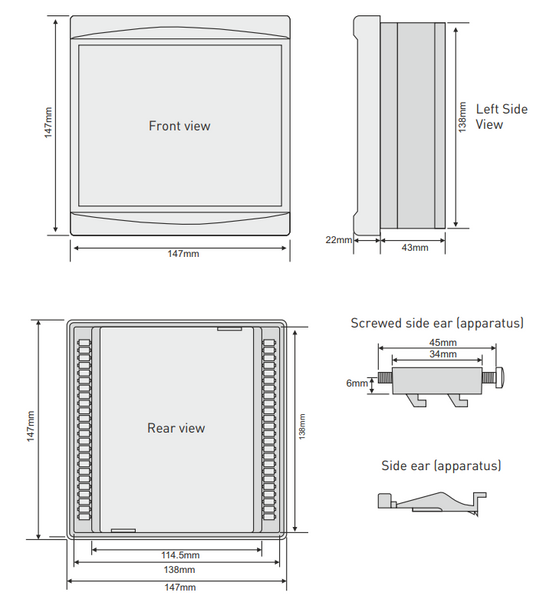 RGT-MT18 - Regulátor jalového výkonu 18 úrovňový +TCR  s RS485 ModBus