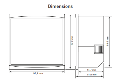 Digitální ukazatel proudu  třífázový panelový ampérmetr třífázový  vestavný