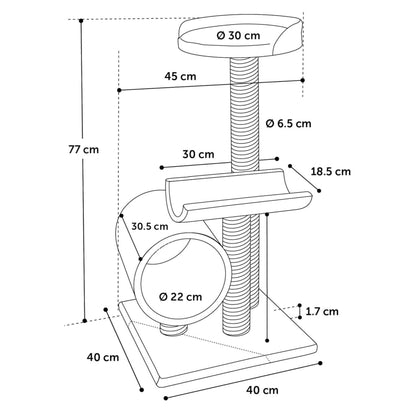 Flamingo Škrabadlo Pro Kočky Burt 40 X 40 X 77 Cm Šedé