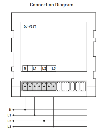 DJ-V96T Voltmetr panelový  digitální třífázový vestavný pro AC