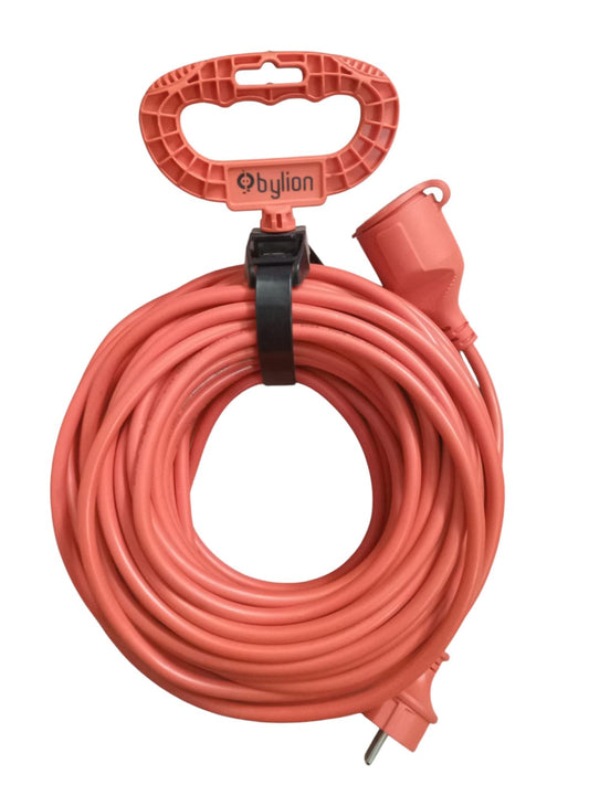 15 metrový, 16A prodlužovací měděný kabel 3x1,5mm2, IP44 se zástrčkovou spojkou, francouzský typ