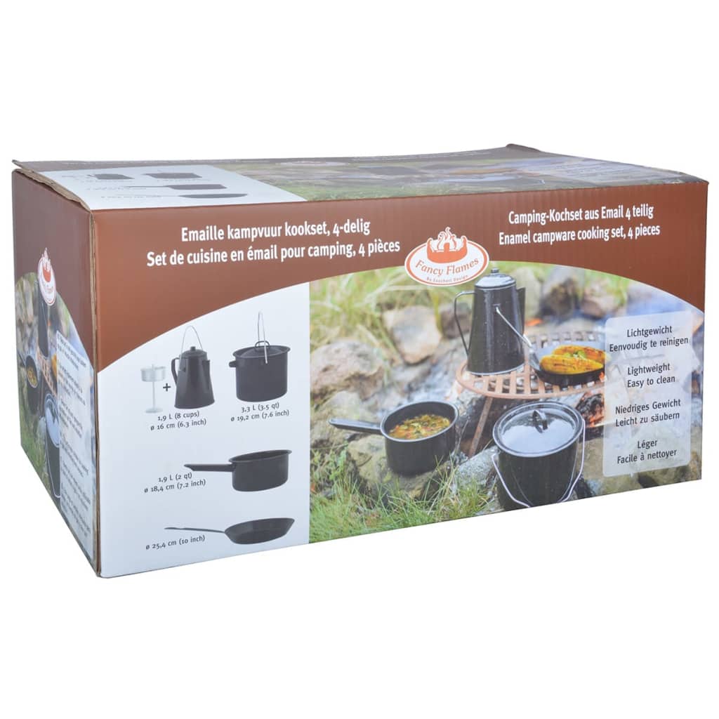 Esschert Design Čtyřdílný Set Pro Venkovní Vaření Černý Ff215