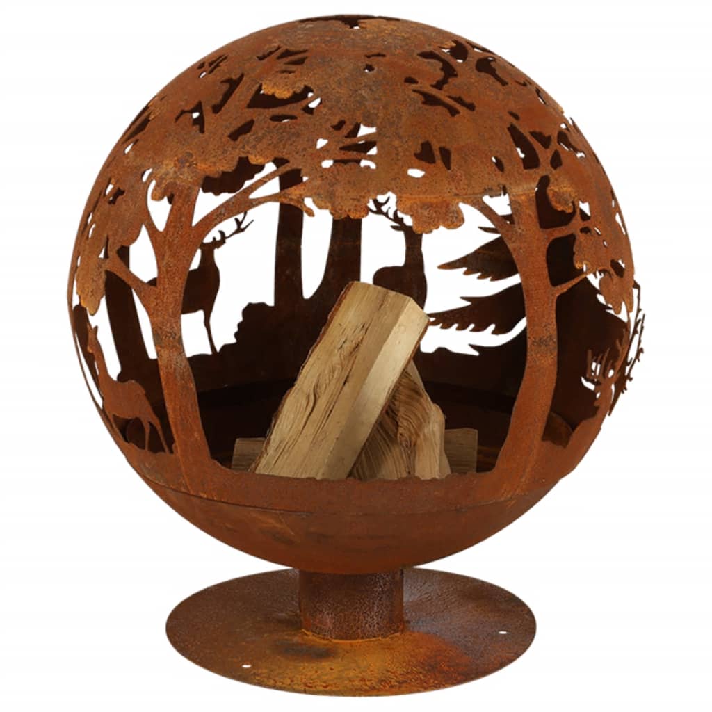 Esschert Design Ohniště Vyřezávané Laserem 57,5X57,5X66 Cm Rezavá Ff261