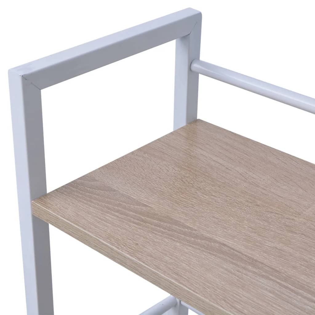 Pracovní Stůl Se 4Patrovou Knihovnou Dub