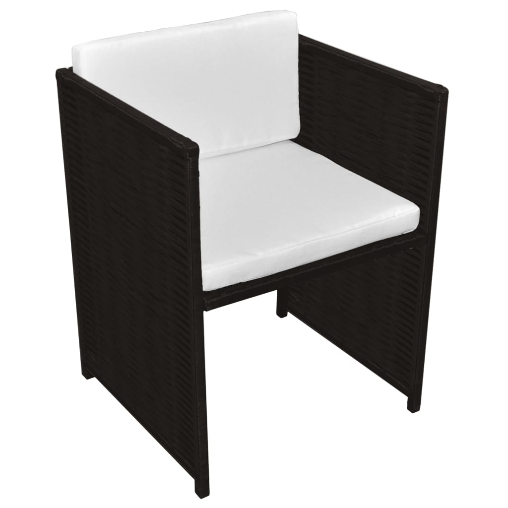 3Dílný Bistro Set S Poduškami Polyratan Hnědý