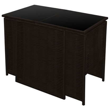 3Dílný Bistro Set S Poduškami Polyratan Hnědý