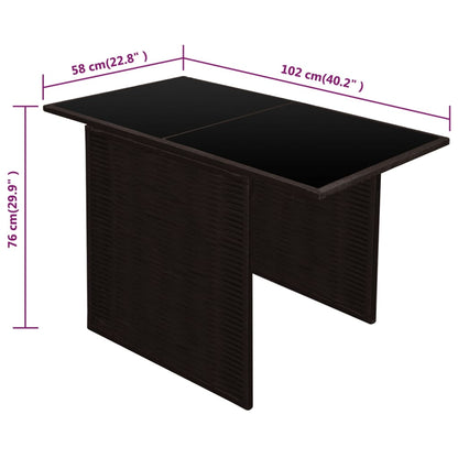 3Dílný Bistro Set S Poduškami Polyratan Hnědý