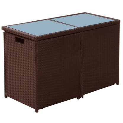 3Dílný Bistro Set S Poduškami Polyratan Hnědý