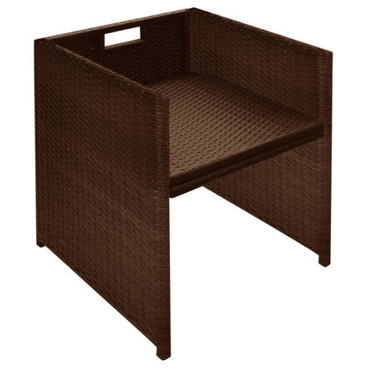 3Dílný Bistro Set S Poduškami Polyratan Hnědý