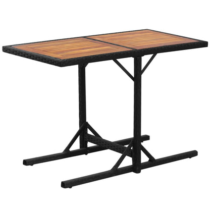 3Dílný Bistro Set S Poduškami Polyratan Černý