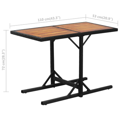 3Dílný Bistro Set S Poduškami Polyratan Černý