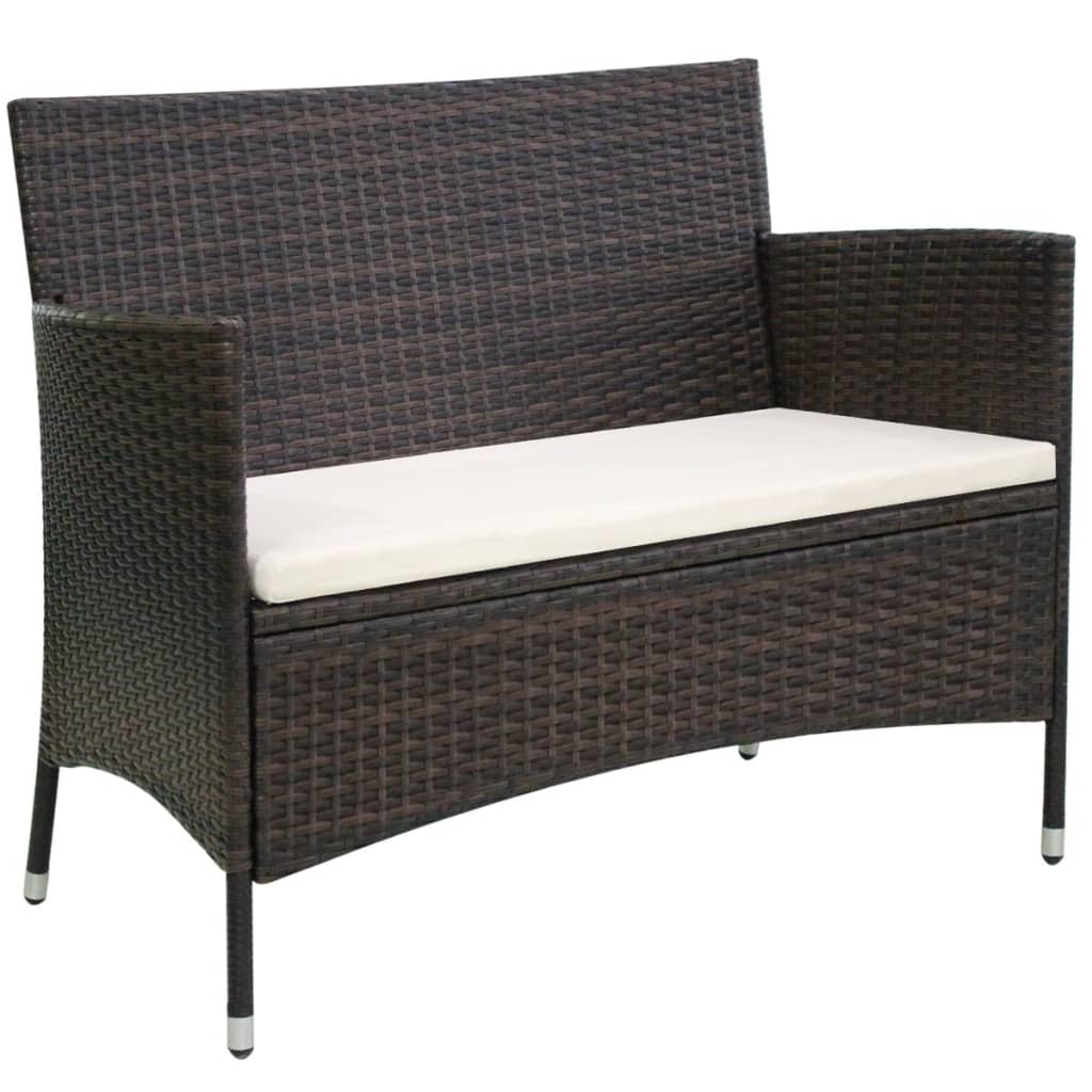 Zahradní Lavice 90 Cm Polyratan Černá