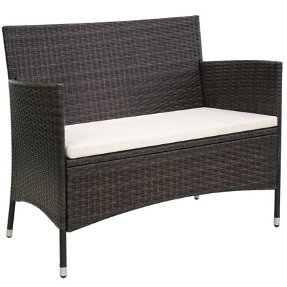 Zahradní Lavice 90 Cm Polyratan Černá