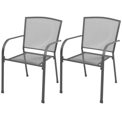 Zahradní Židle 4 Ks Pletivový Design Antracitové Ocel