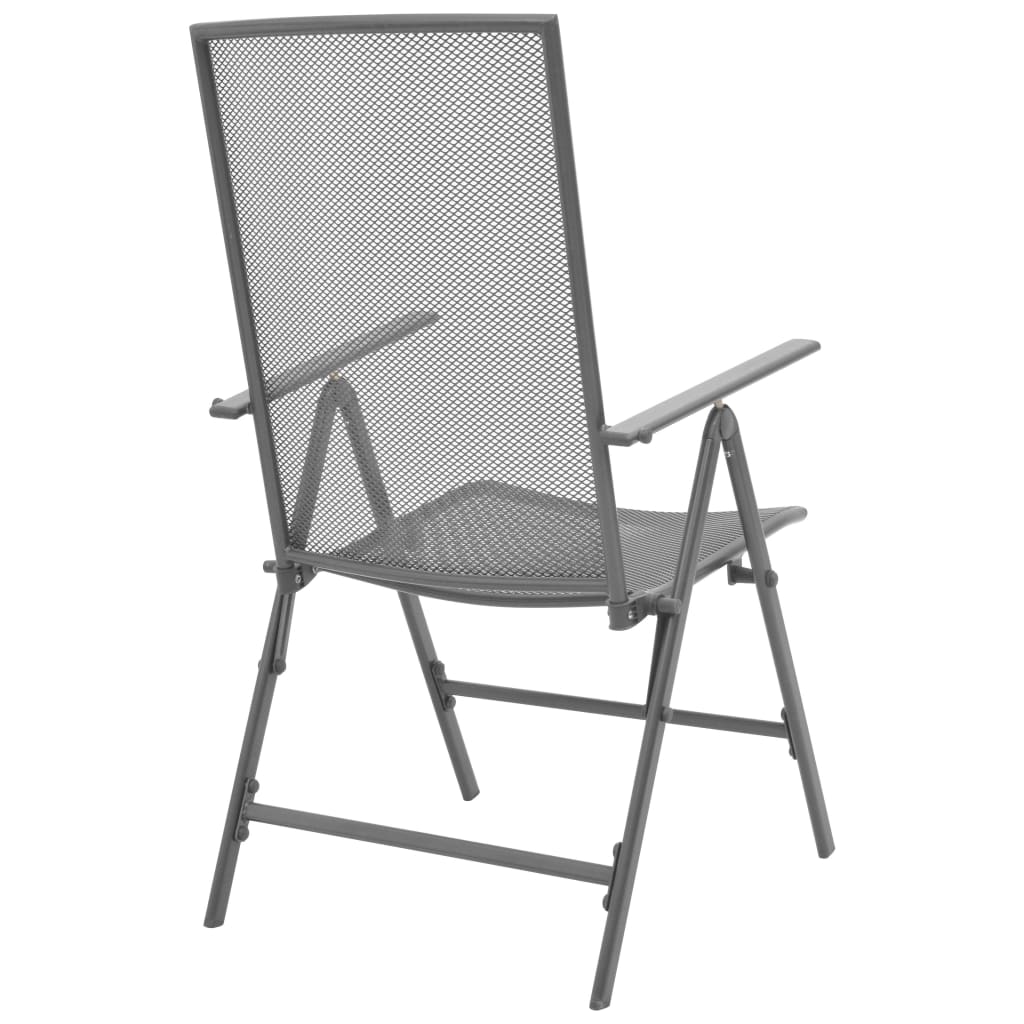 Stohovatelné Zahradní Židle 2 Ks Ocelové Šedé