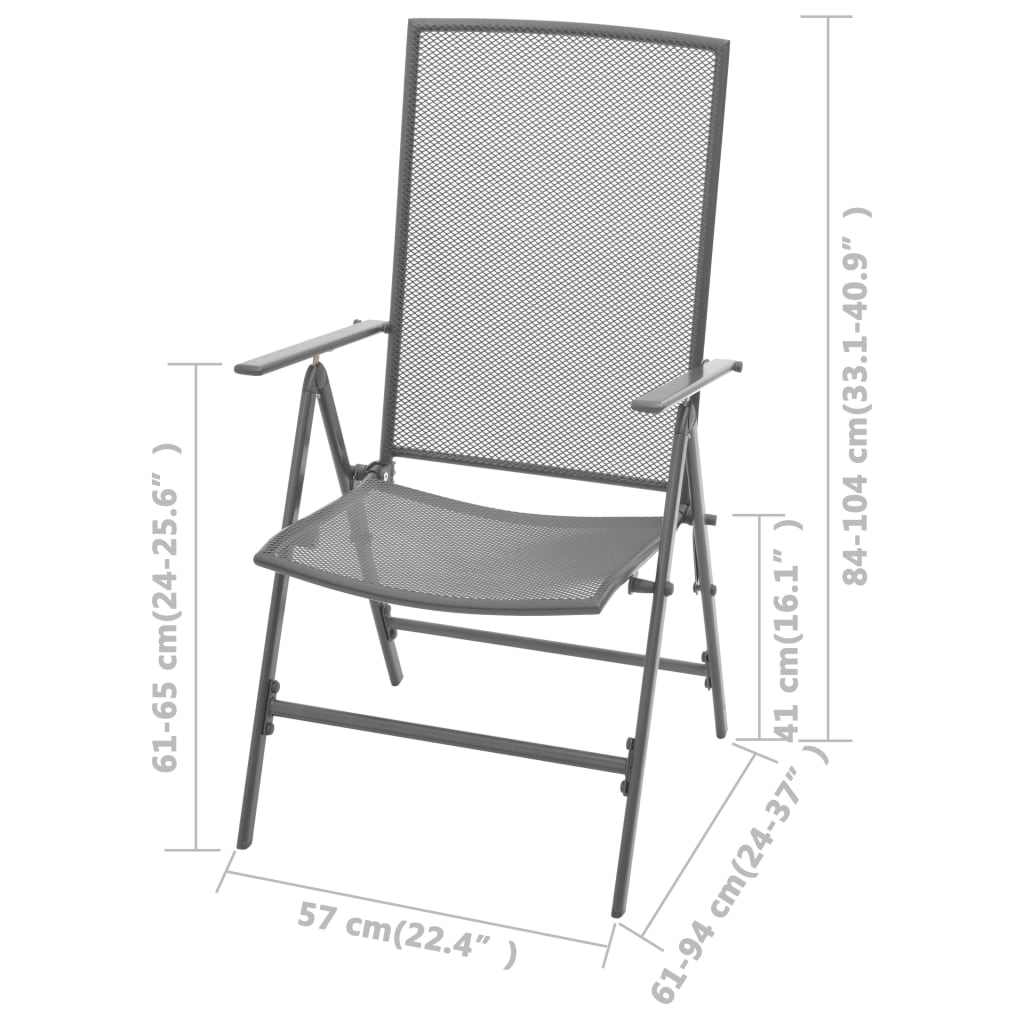 Stohovatelné Zahradní Židle 2 Ks Ocelové Šedé