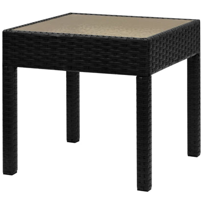 3Dílný Bistro Set Polyratan Černý