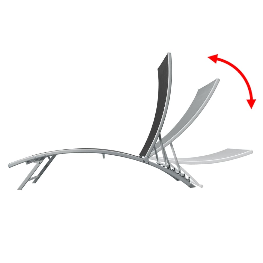 Zahradní Lehátko Ocel A Textilen Černé