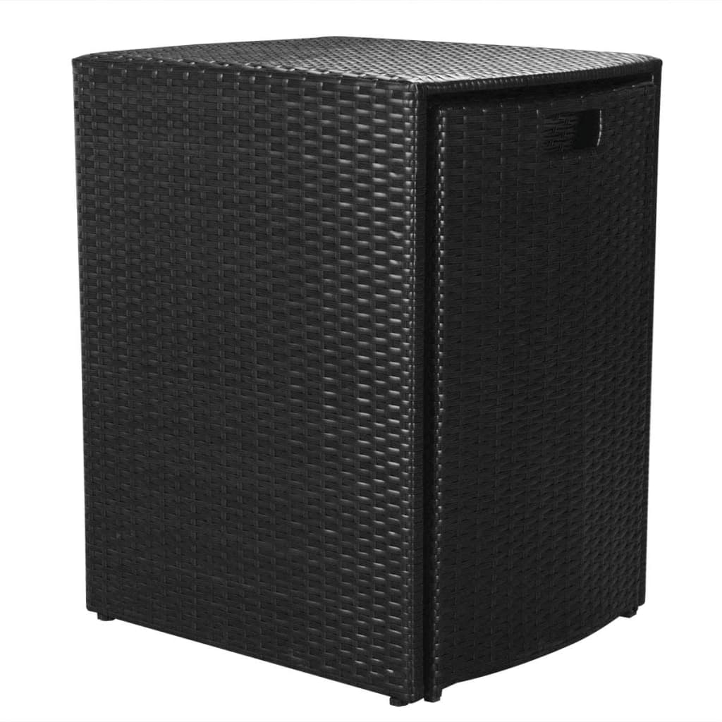 3Dílný Bistro Set S Poduškami Polyratan Černý