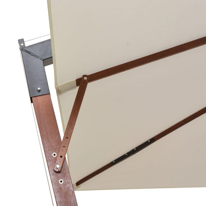 Závěsný Slunečník 300 X 300 Cm Dřevěná Tyč Bílý