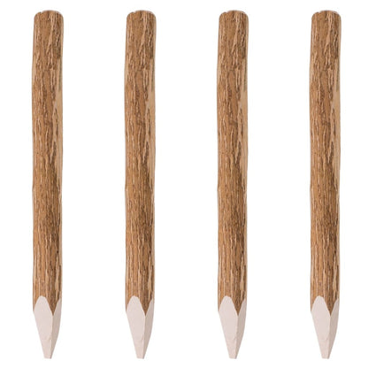 Špičaté Plotové Sloupky 4 Ks Lískové Dřevo