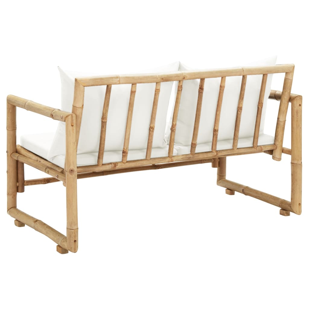 2Místná Zahradní Pohovka S Poduškami Bambus