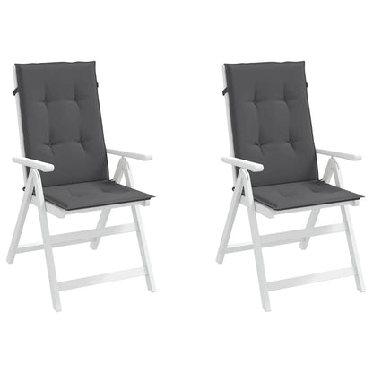 Podušky Na Židli Vysoké Opěradlo 2 Ks Antracitové 120X50X2 Cm