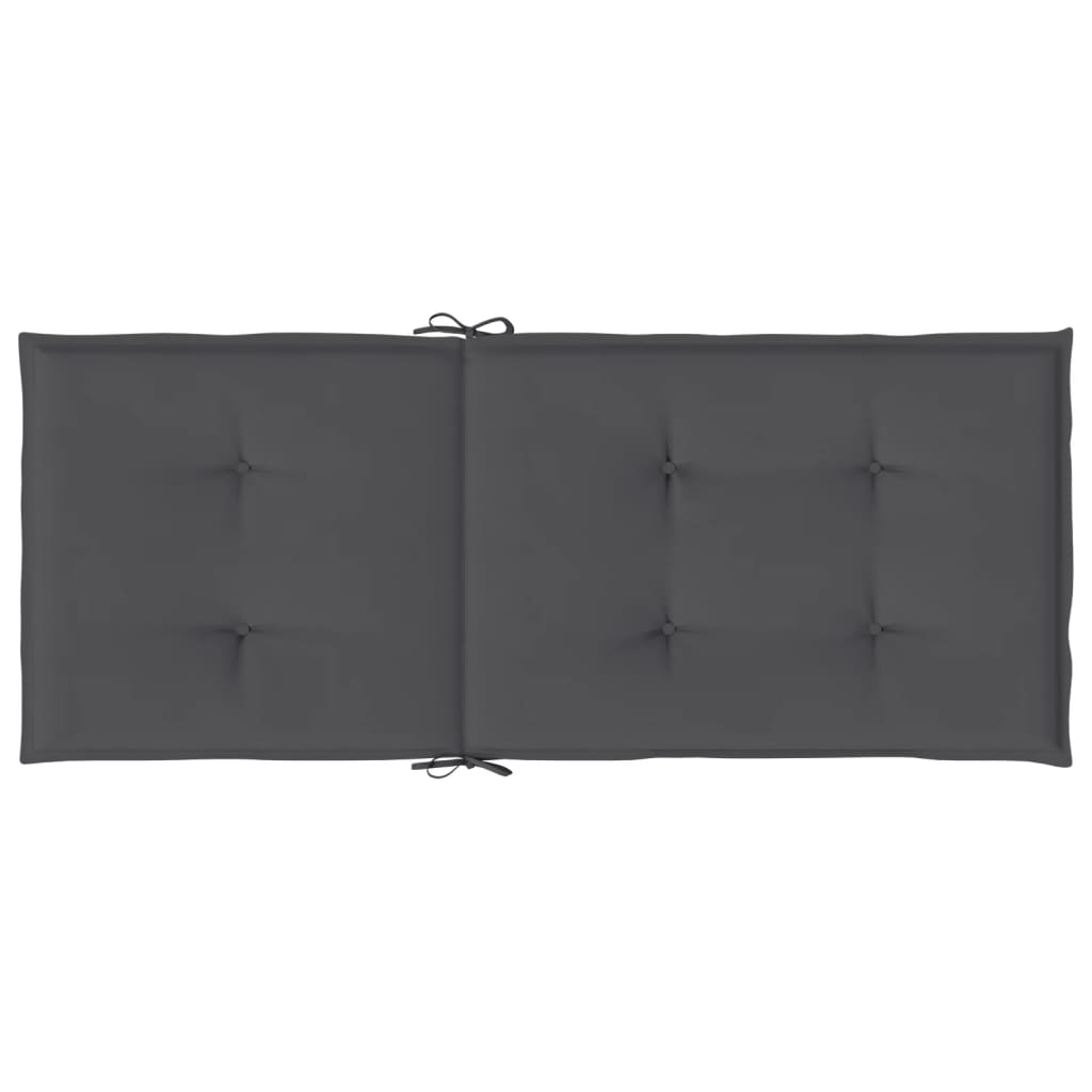 Podušky Na Židli Vysoké Opěradlo 2 Ks Antracitové 120X50X2 Cm