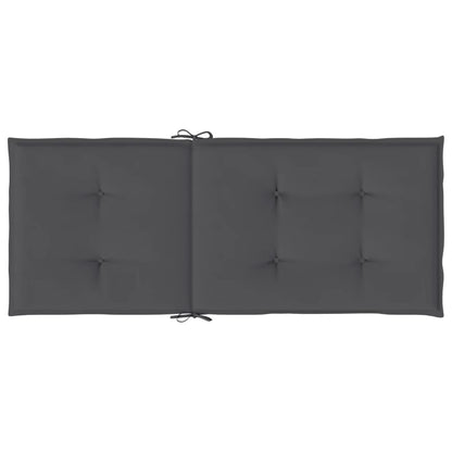 Podušky Na Židli Vysoké Opěradlo 2 Ks Antracitové 120X50X2 Cm