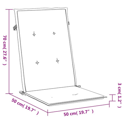 Podušky Na Židli Vysoké Opěradlo 2 Ks Antracitové 120X50X2 Cm