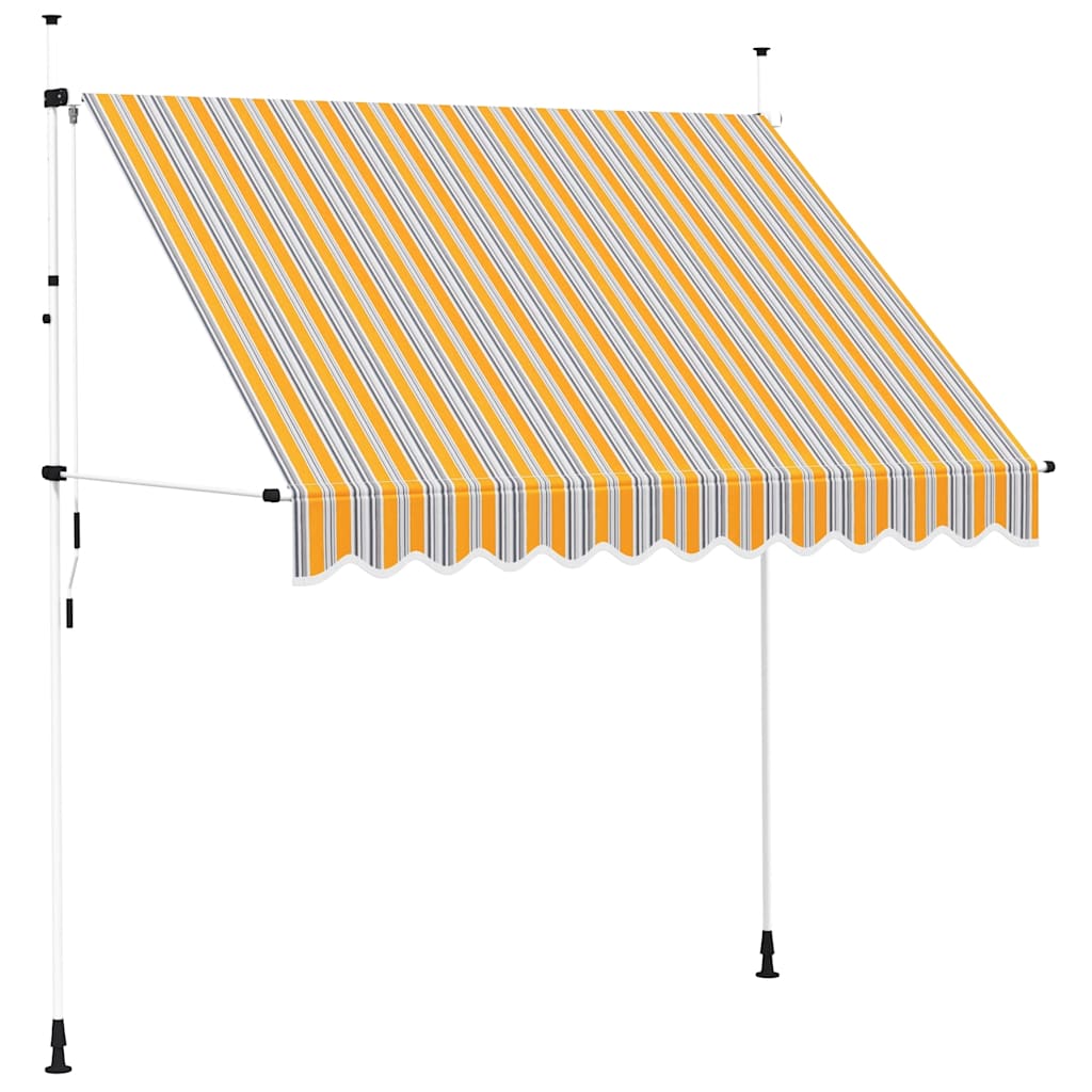 Ručně Zatahovací Markýza 250 Cm Žluto-Modré Pruhy