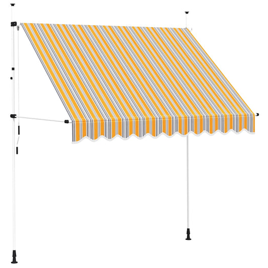 Ručně Zatahovací Markýza 250 Cm Žluto-Modré Pruhy